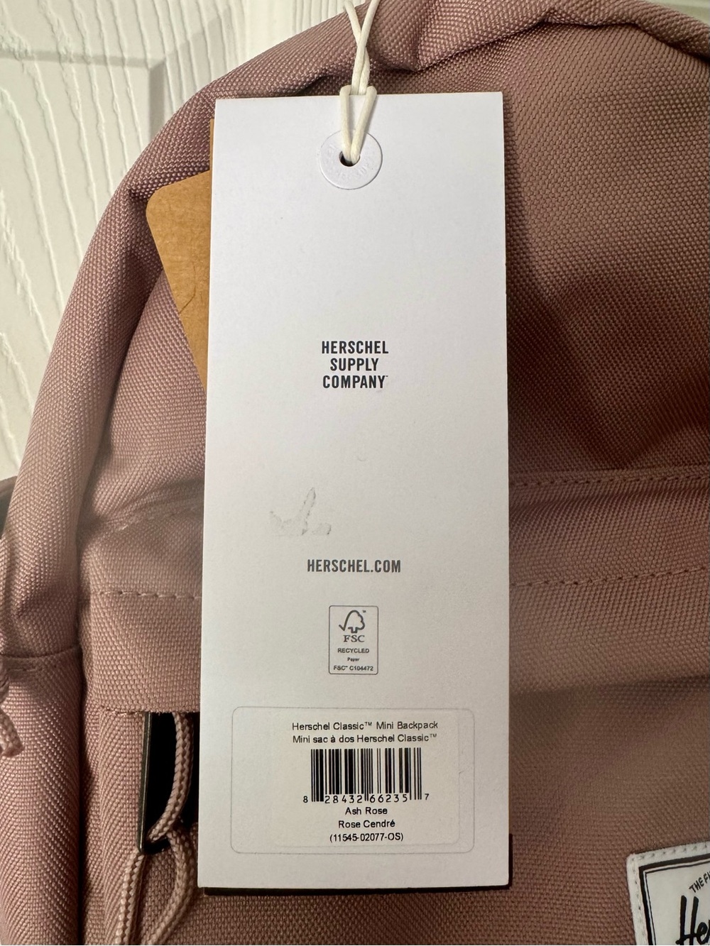 NWT Herschel Classic Mini Backpack in Ash Rose - Picture 3 of 5